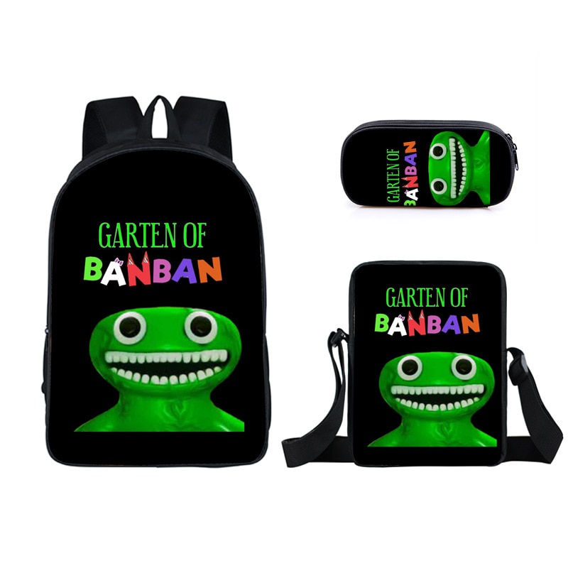 Three piece Garten of Banban Banban Backpack Schoolbag Garden Bag Game Pen Bag Pen Bag Birthday 1 - Garten Of Banban Plush