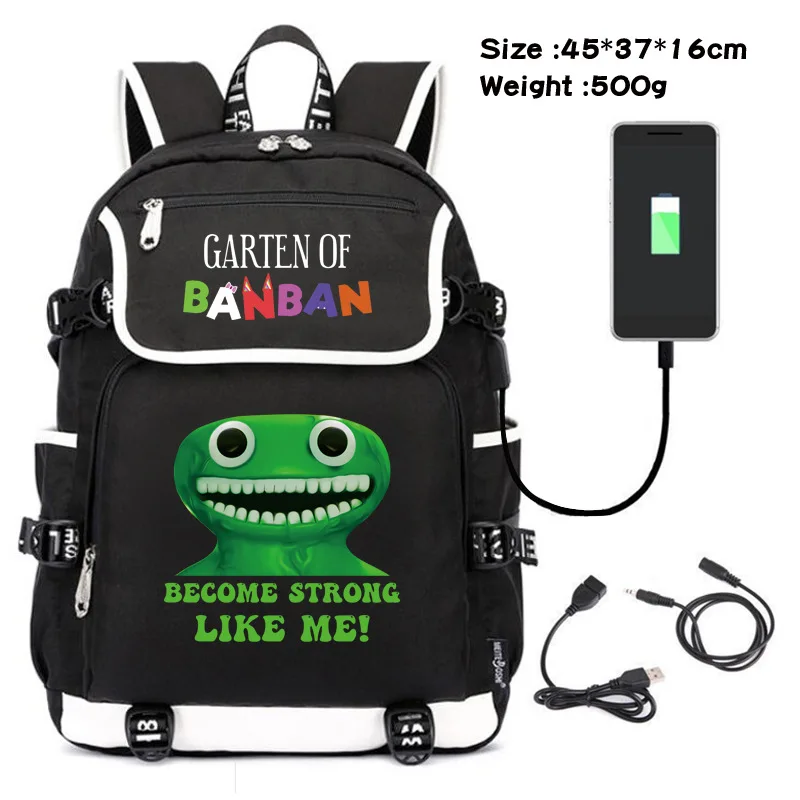 Banban Garden Backpack Cartoon Cute Printed School Bag Fashion Versatile Backpack USB Charging Travel Bag Children 5 - Garten Of Banban Plush