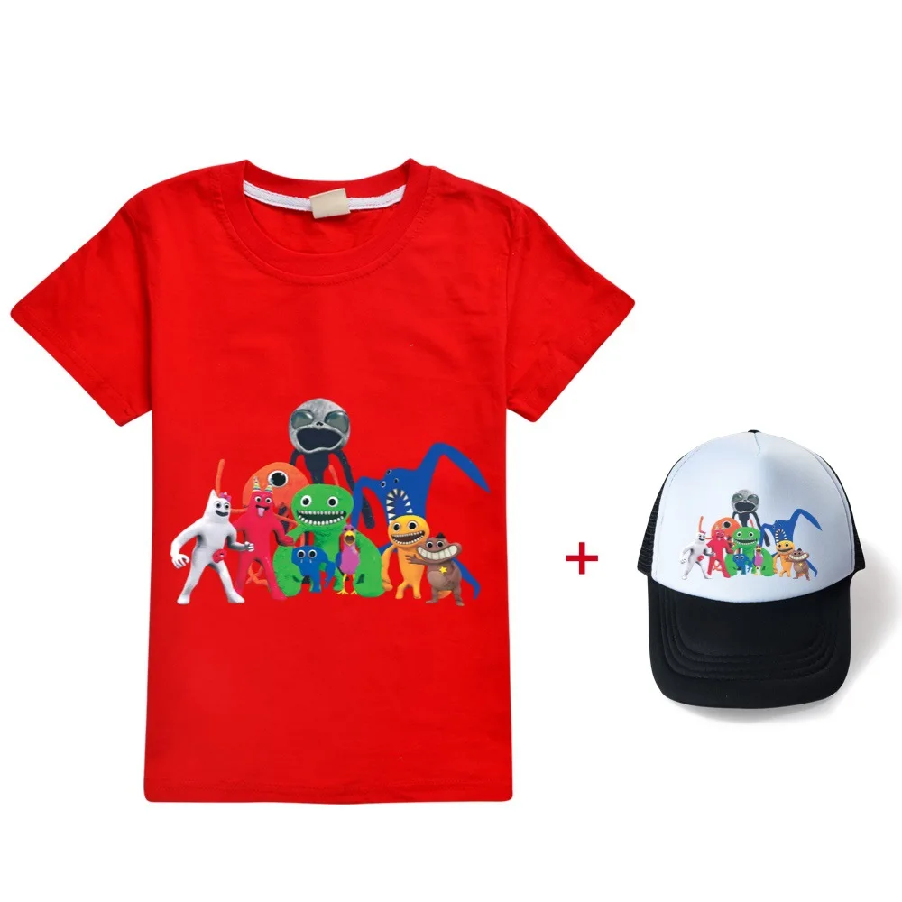 Cartoon Bear Children Summer T Shirts Hats for Kids Garden of Banban Tops Casual Teenage Boy 1 - Garten Of Banban Plush