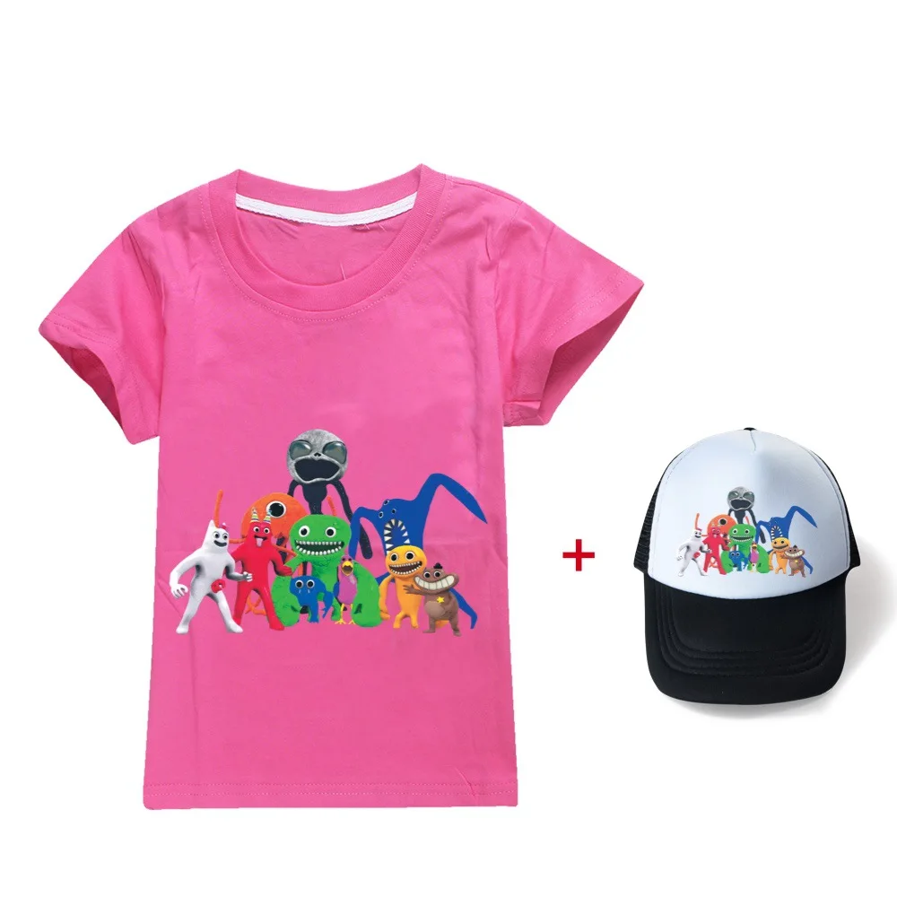 Cartoon Bear Children Summer T Shirts Hats for Kids Garden of Banban Tops Casual Teenage Boy 4 - Garten Of Banban Plush