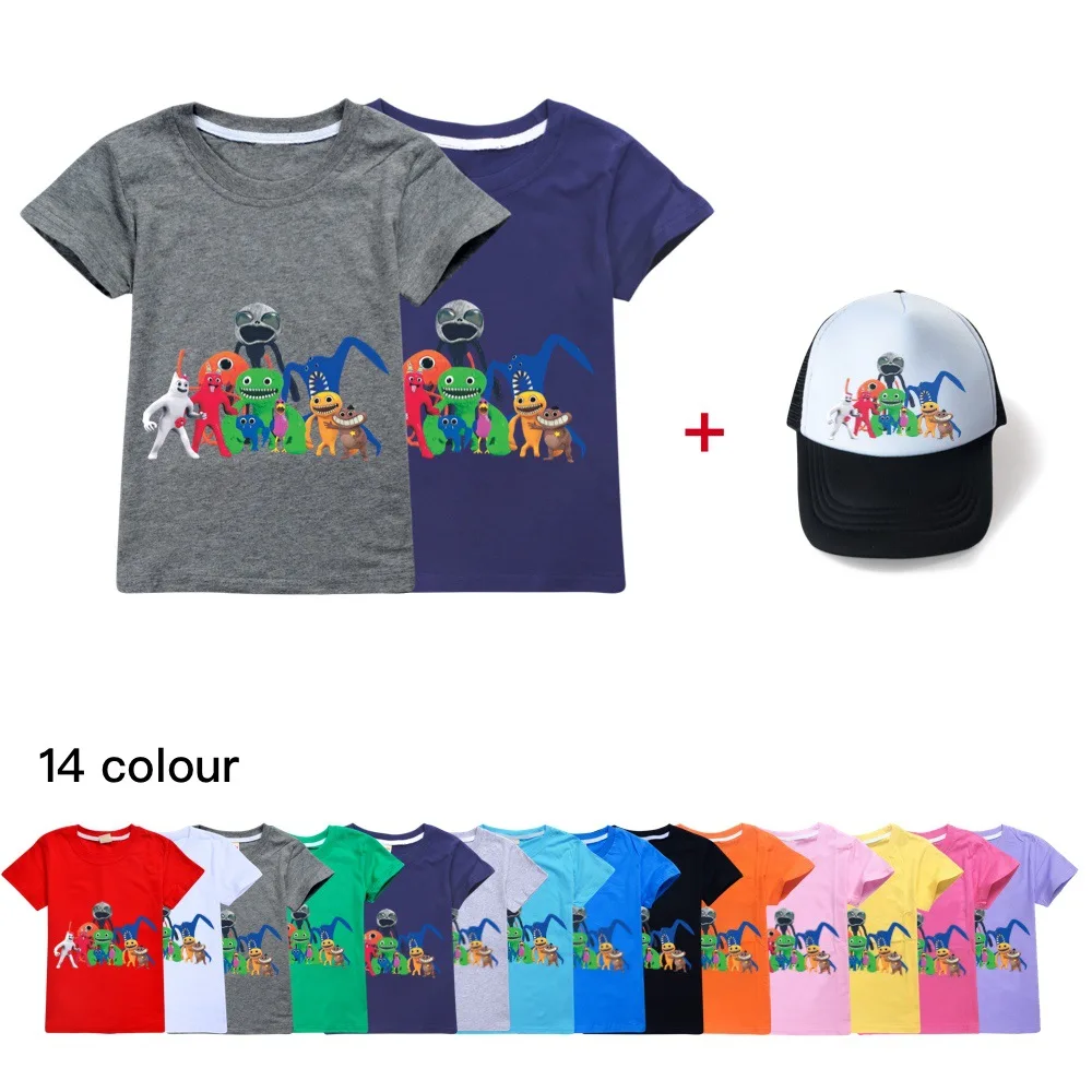 Cartoon Bear Children Summer T Shirts Hats for Kids Garden of Banban Tops Casual Teenage Boy - Garten Of Banban Plush