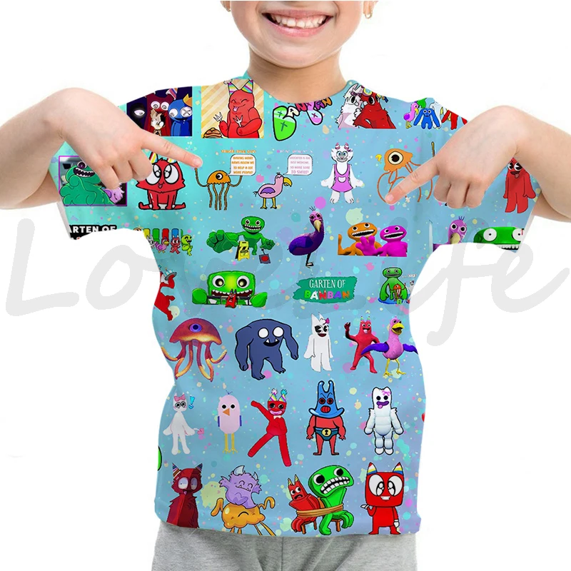 Cartoon T Shirt For Boys Girls Tshirt Cute Child T shirt Kids Clothes Boys Game Garten 2 - Garten Of Banban Plush